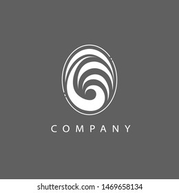 Oval logo with a sharp line inside