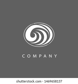 Oval logo with a sharp line inside