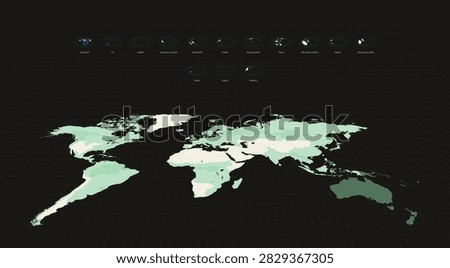Oval Maps and Flags of Oceania in Dark Hues. Oceanian Country Maps Set.