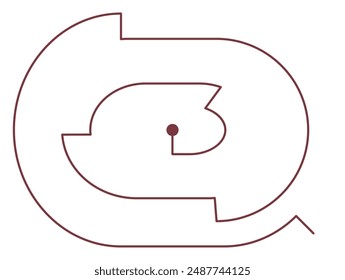 Oval Maze Game Labyrinth Puzzle Vector Illustration