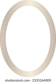 Oval meander frame Greek key pattern Greek meander pattern ornamental borders seamless meander pattern Luxury decorative golden frame gold picture frame golden frame ornamental borders decoration 
