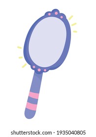 oval mirror accessory cartoon isolated