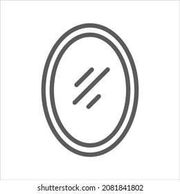 oval mirror Bathroom Simple Line Icon