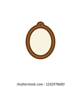 Oval mirror filled outline icon, line vector sign, linear colorful pictogram isolated on white. Mirror frame symbol, logo illustration. Pixel perfect vector graphics
