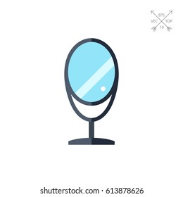 Oval mirror in frame icon