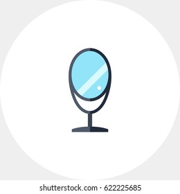 Oval mirror in frame icon