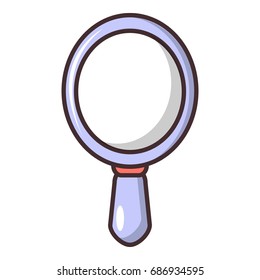 Oval mirror icon. Cartoon illustration of oval mirror vector icon for web design