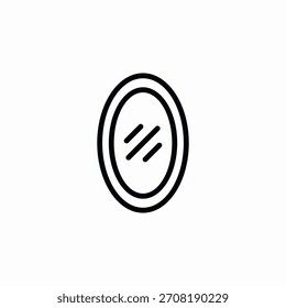 oval mirror icon sign vector