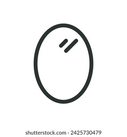 Oval mirror isolated icon, bathroom mirror vector symbol with editable stroke