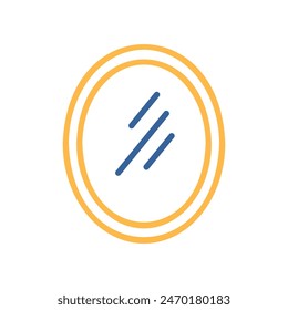 Oval mirror vector icon. Graph symbol for furniture, web site and apps design, logo, app, UI