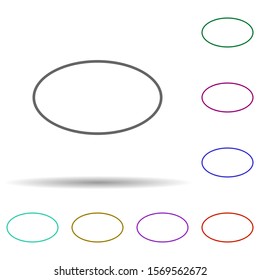 Oval multi color icon. Simple thin line, outline vector of geometric figures icons for ui and ux, website or mobile application