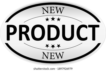 oval new product tag badge on white