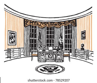 The oval office of the president of the United States in the white house