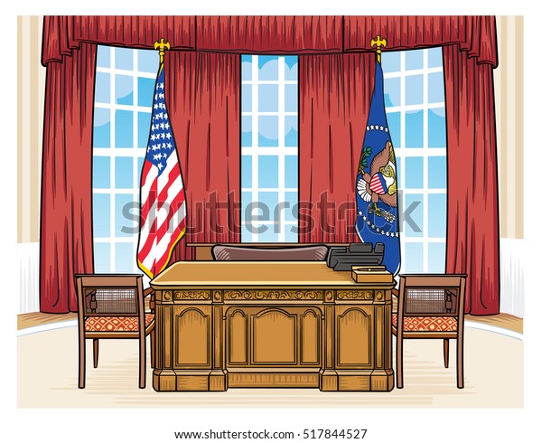 The oval office of the president of the United\
States in the white house