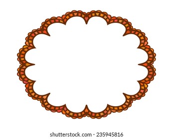 Marco naranja ovalado, elemento de diseño de ornamento circular, vector