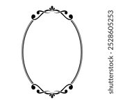 Oval Ornamental frame vector border
