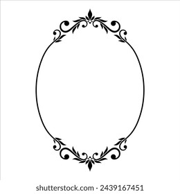 Oval Ornamental frame vector border