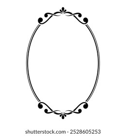 Borda de vetor de quadro ornamental oval