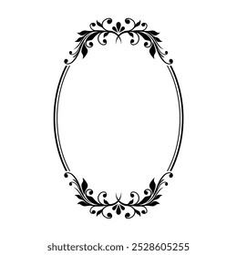 Oval Ornamental frame vector border