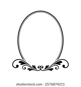 Oval Ornamental frame vector border