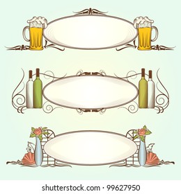Oval Ornamental Frames for Menu