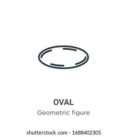 Ovale Umriss-Vektorillustration-Symbol. Dünne schwarze Ovalsymbol, einfache Vektorillustration aus bearbeitbarem geometrischem Figurenkonzept, einzeln auf weißem Hintergrund