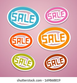 Oval Paper Vector Sale Titles on Pink Background