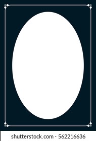 Oval photo frame border passe-partout vector simple