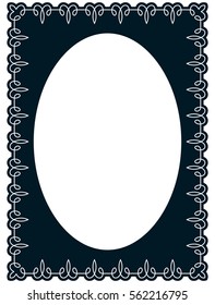 Oval photo frame border passe-partout vector simple