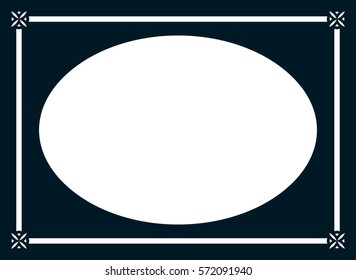 Oval photo frame border passe-partout vector simple