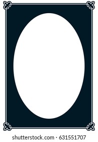 Oval photo frame border passe-partout vector simple