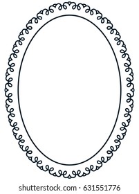 Oval photo frame border passe-partout vector simple