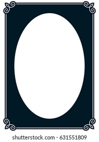 Oval photo frame border passe-partout vector simple