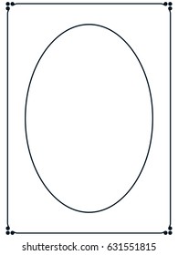 Oval photo frame border passe-partout vector simple