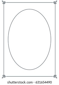 Oval photo frame border passe-partout vector simple