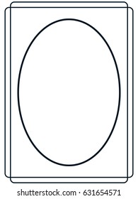 Oval photo frame border passe-partout vector simple