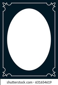 Oval photo frame border passe-partout vector simple