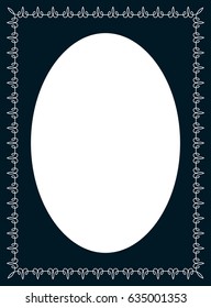 Oval photo frame border passe-partout vector simple