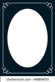 Oval photo frame border passe-partout vector simple
