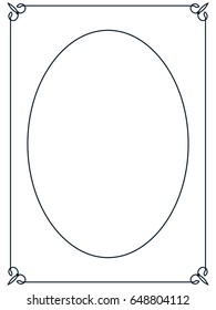 Oval photo frame border passe-partout vector simple
