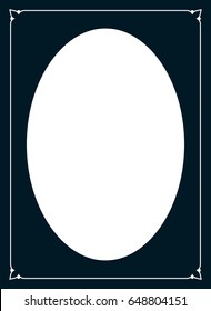 Oval photo frame border passe-partout vector simple