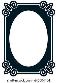 Oval photo frame border passe-partout vector simple