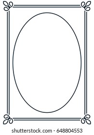 Oval photo frame border passe-partout vector simple