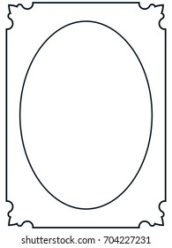 Oval photo frame border passe-partout vector simple