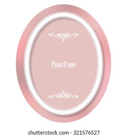 Oval photo frame. Caper cut out.