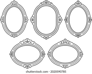 Oval picture frame with European style line decoration