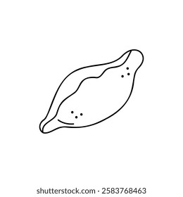 Oval pie. Hand drawn clip art for your project.