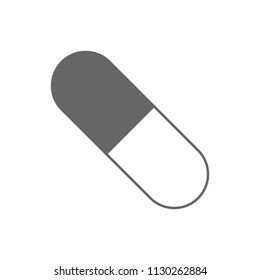 Oval pill. Vector icon.