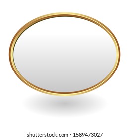 oval plate with golden border on white background