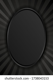 oval plate on black background 